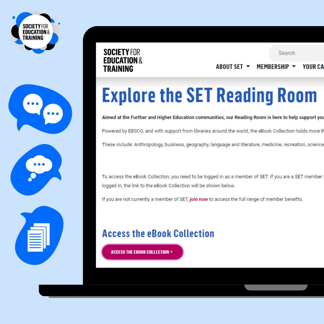 Explore the SET Reading Room 📚 Aimed at the Further and Higher Education communities, our Reading Room is here to help support you inside and outside the classroom with more than 10,000 eBooks covering a range of topics - buff.ly/3JCtArr