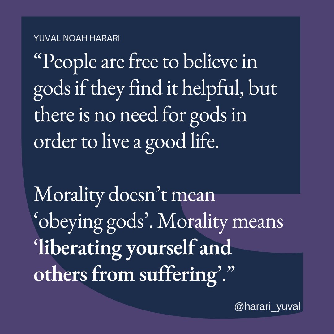 People are free to believe in gods if they find it helpful, but there is no need for gods in order to live a good life.

Morality doesn’t mean "obeying gods". Morality means "liberating yourself and others from suffering".