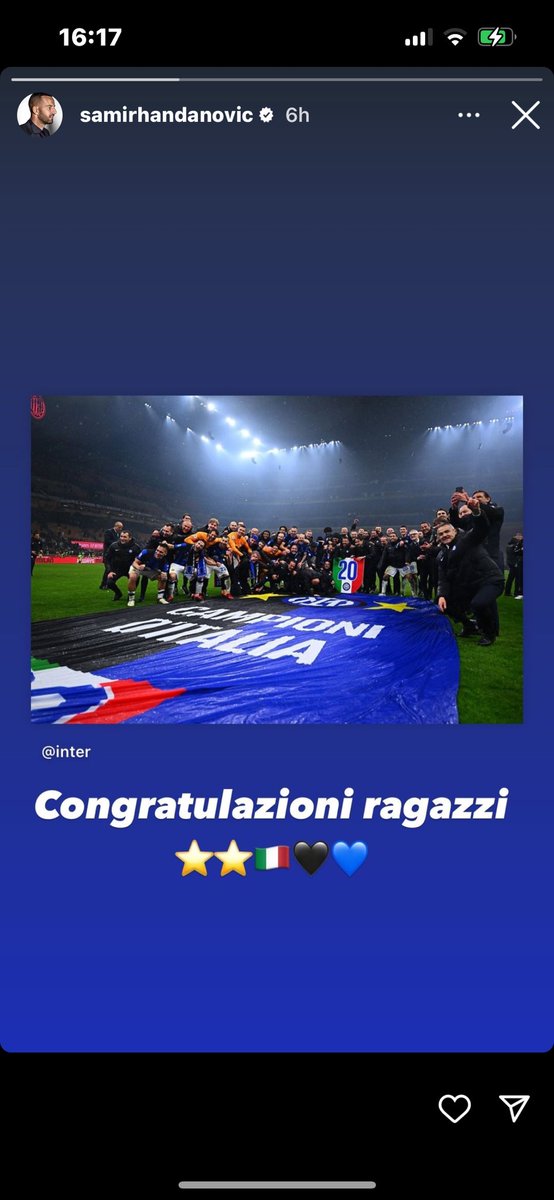 GianmarcoDaria's tweet photo. ⭐️⭐️ THREAD: I messaggi di complimenti degli ex nerazzurri per il 20 Scudetto: https://t.co/wmEIe5hdhB