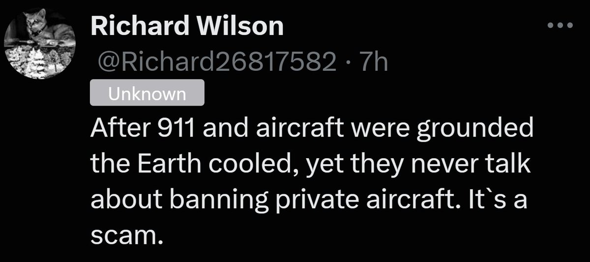 Probably the dumbest #climatechange denial take you'll see today, and it's recycling old news to add yet another excuse for complex conspiracy nonsense.🤨✈️ FYI, aircraft contrails aren't responsible for the majority of global warming, as Richard implies: climateviewer.com/september-11-2…