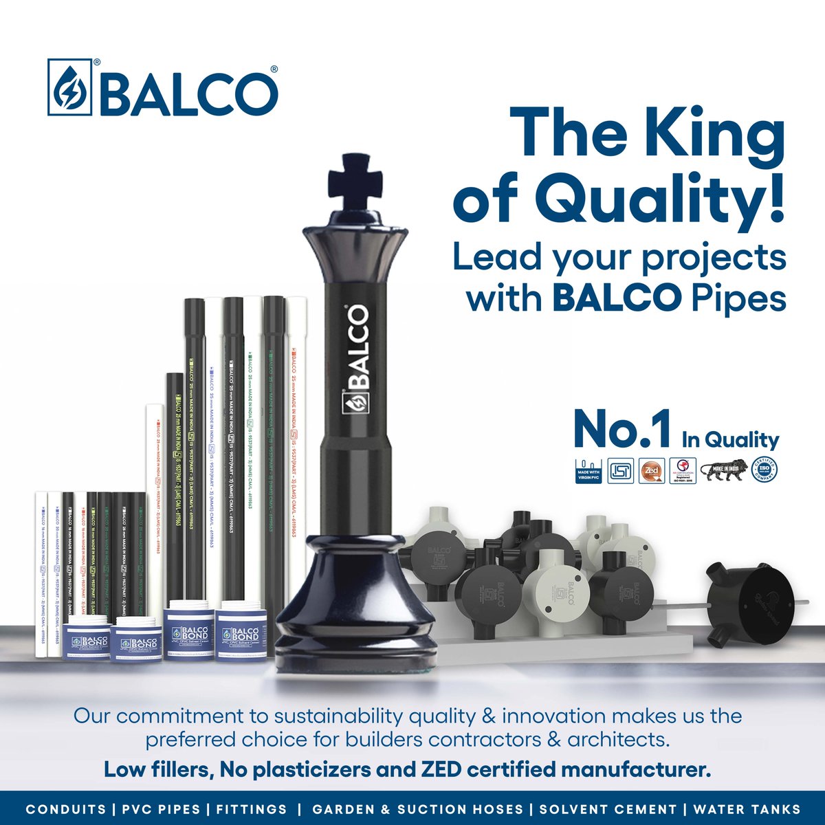 Elevate your projects with BALCO Pipes - Setting the standard for quality and reliability. 👑 #BALCOKingOfQuality #industryleader #balco #pipes #pvc #balcopipes #QualityLeaders #plumbing #electrical #wiring #conduits #pvcpipes #builders #construction