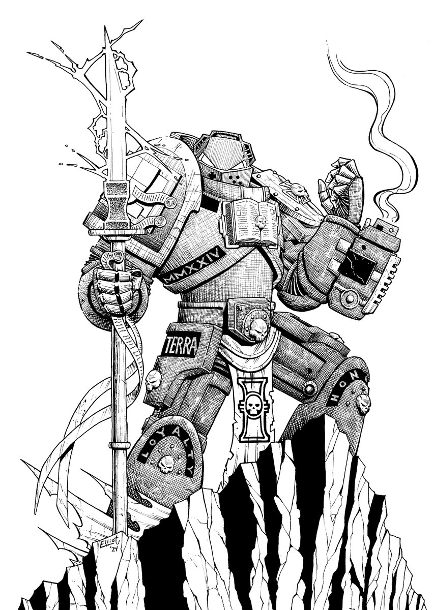 [New Art]  Here is Brother Captain Malleus, a Warhammer 40K Gray Knight designed by the awesome @HailLeroi and drawn by me!!  I hope you like it, have a great one!! 

#ArtShare #ArtPortfolio #ArtistOnTwitter #ComicbookArt #rtArtBoost