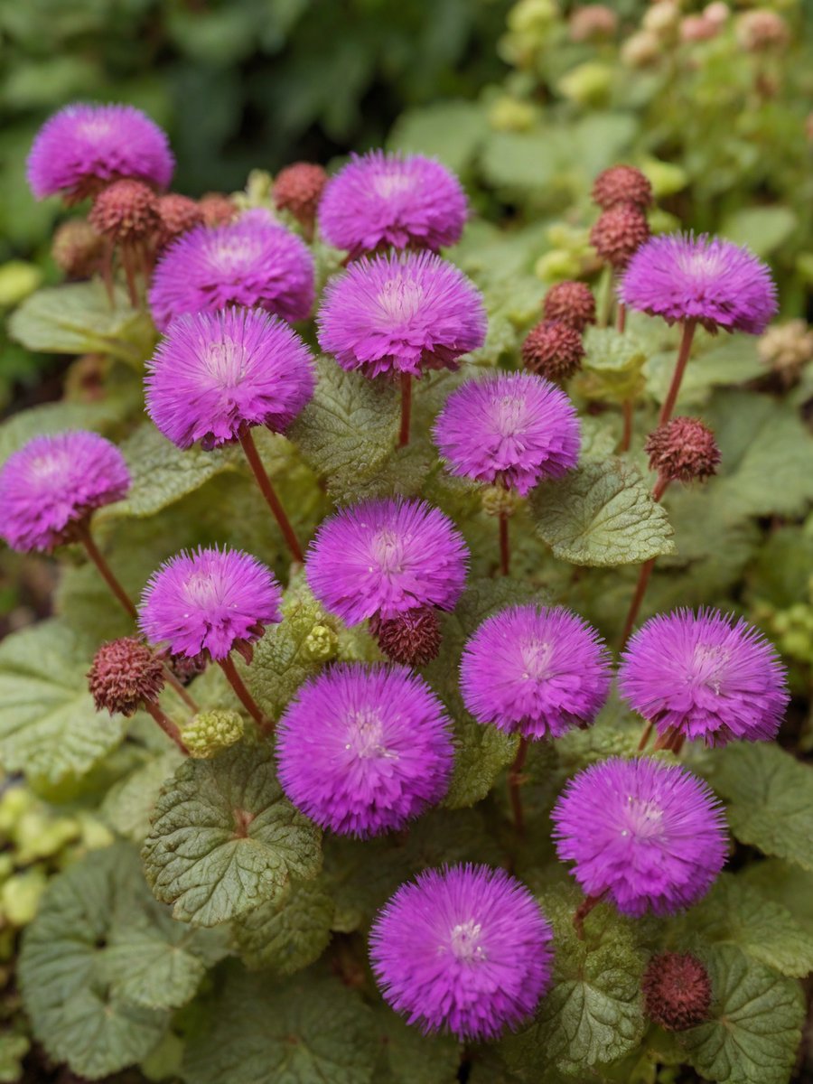 The Ageratum flowers bloom in the garden 🪻🪻🌞🌞