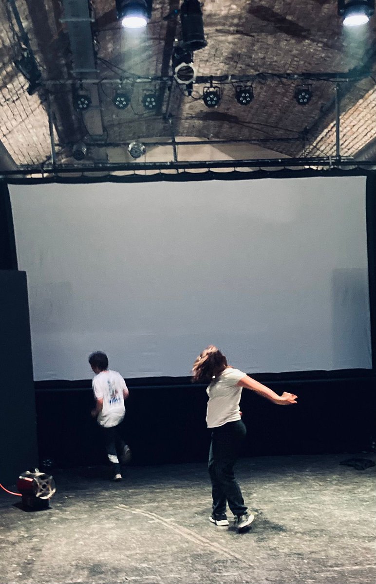 Two of our youth theatre members strutting their stuff & making the most of the newly renovated theatre space @53two last night. Spaces still available. Sign up on this link. eventbrite.co.uk/e/triplec-yout… . @TNLComFund @ace_thenorth 🐝🐝🐝