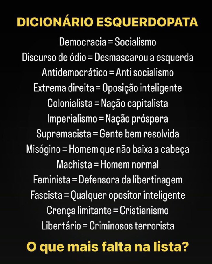 @UOLNoticias Dicionário da esquerda: extrema direita, expressão usada para designar uma oposição inteligente baseada no bom senso.