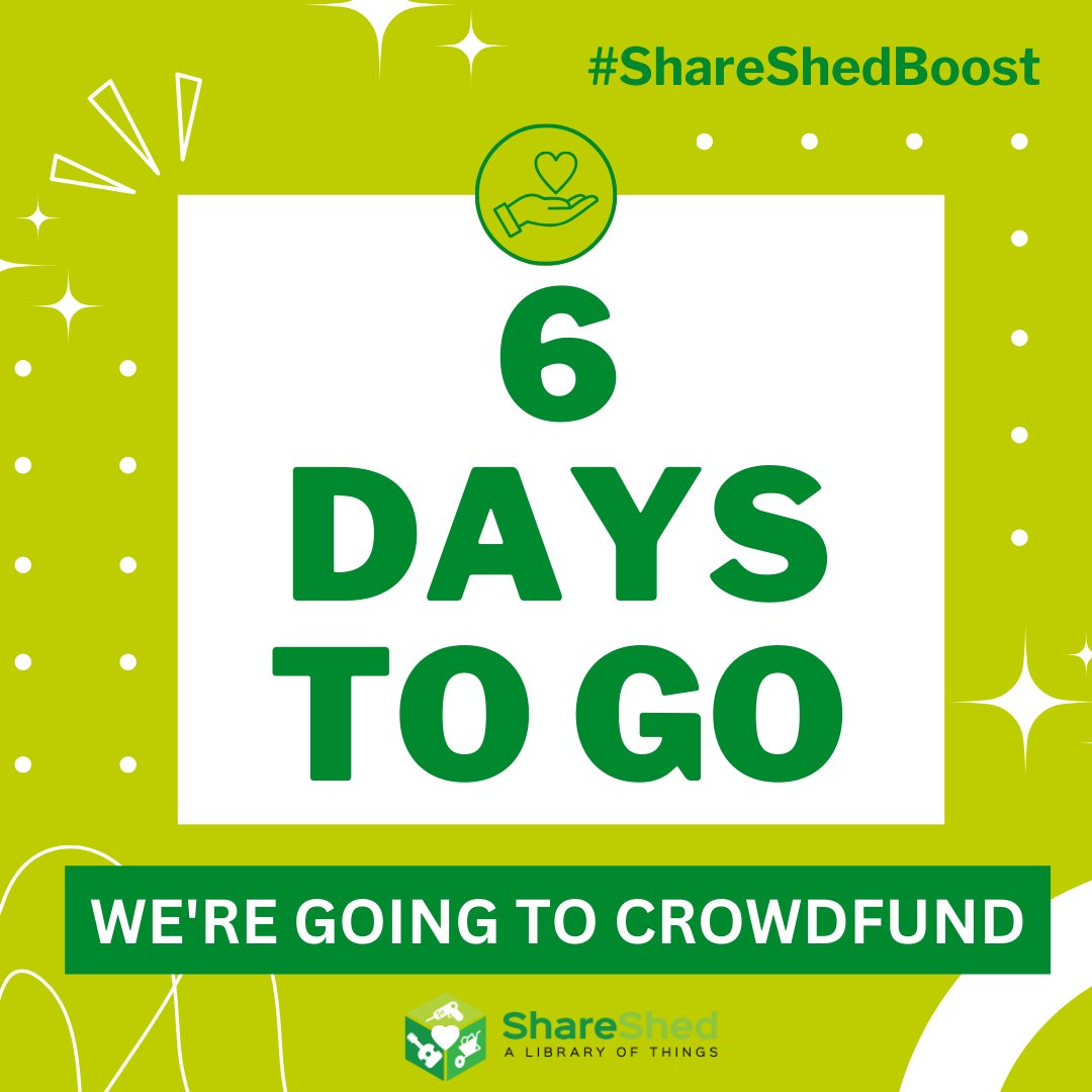 Exciting News! We're running a crowdfunding campaign for the ShareShed - our travelling library of things - starting on Monday, 29th April. We're gearing up need YOUR support! Stay tuned for more updates and get ready to join us! #ShareShedBoost #Crowdfunding #CountdownBegins