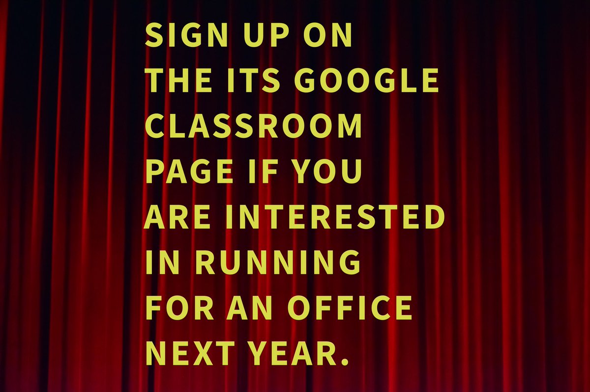 Sign up for a leadership role for the 2024-2025 school year! Elections next Tuesday!!