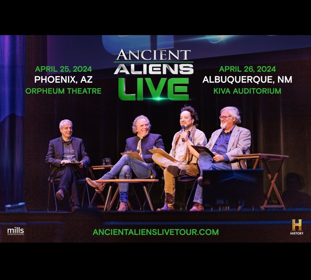 Hey #Phoenix and hey #Albuquerque - Ancient Aliens Live is coming your way this week! We love going on tour, and people who like watching Ancient Aliens on TV love coming to see us in-person, at our live show. We look forward to meeting you!