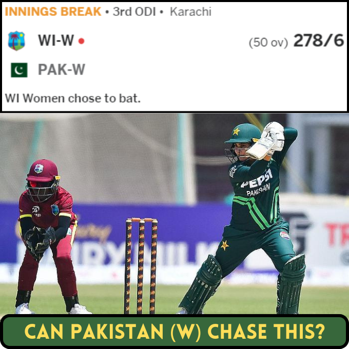 Can Pakistan Women chase this Target? 🤔
Comment your Opinion 🔽
#PAKWvWIW #PAKWatch #PakistanCricket
