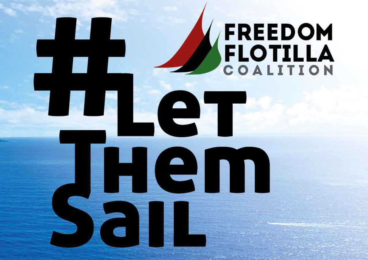 La Flotilla de la Libertad debe poder zarpar para entregar de forma urgente la ayuda humanitaria. Las presiones para que no zarpe deben cesar. Todo mi apoyo a las personas que han decidido sumarse a esta iniciativa para romper el bloqueo de Gaza. #letthemsail