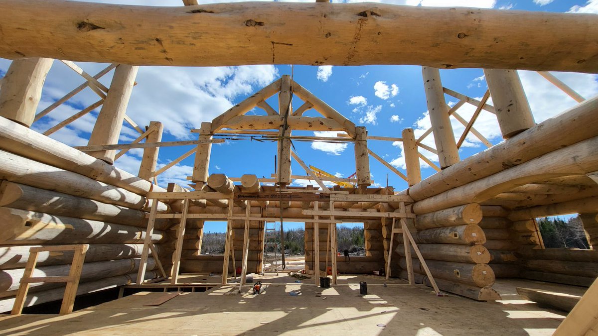 A few pics of the beautiful log home we delivered and installed in Ingomar, Nova Scotia last week. By Flynn Log Homes.