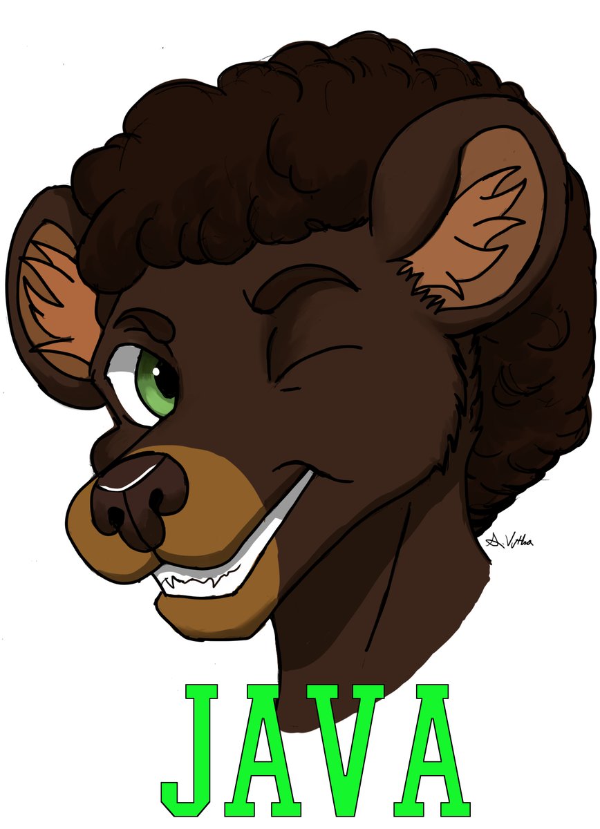 Here's a headshot badge commission done for @JavaKnox!