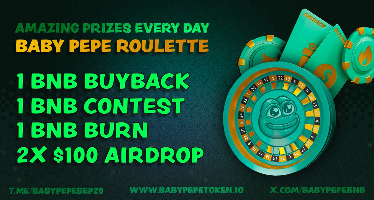 HERE. WE. GO.

✅1 BNB BUYBACK DONE!
✅1 BNB SENT TO CONTEST WALLET!
✅1 BNB #BABYPEPE BURNT!
✅2x $100 AIRDROP SENT!

#bitcoin #btc #bnb #eth #sol #pepe #wif #bonk #pork #bome #ton #usdt #floki