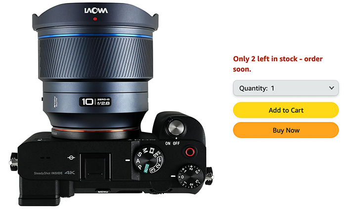 Finally in Stock at Amazon for the first time: Laowa 10mm f/2.8 -  sonyalpharumors.com/finally-in-sto…