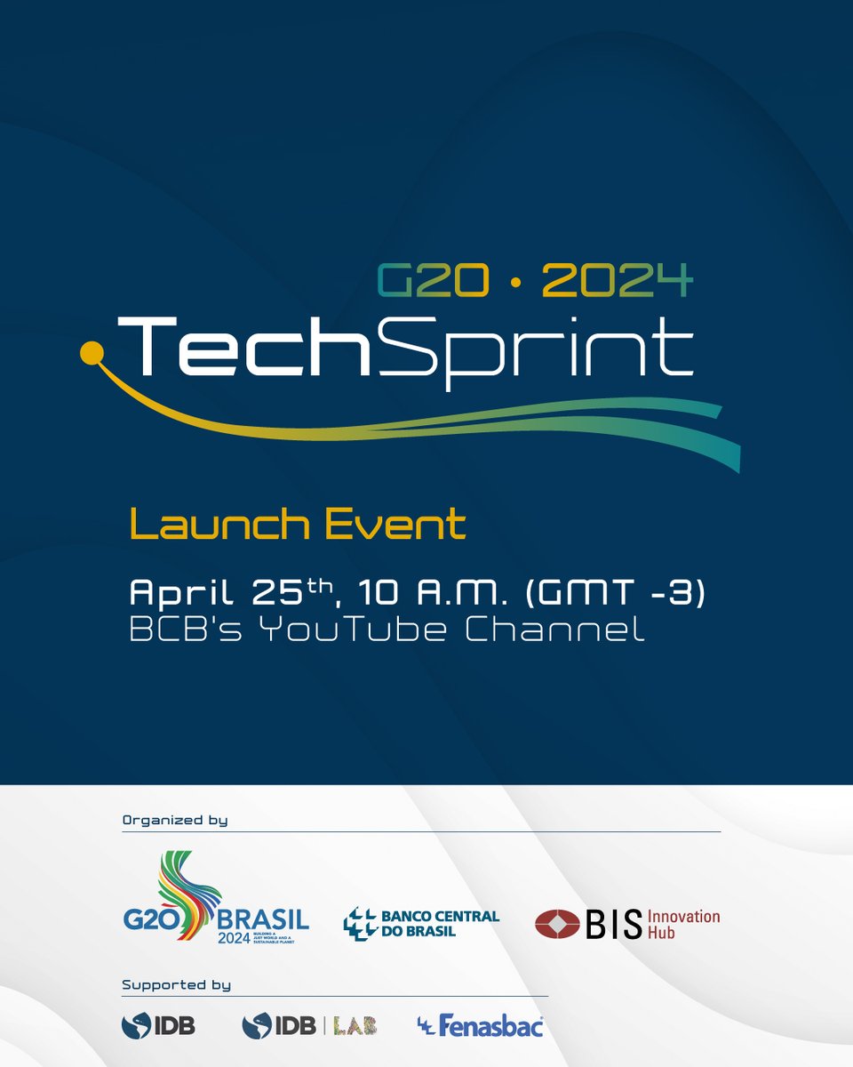 The 2024 G20 TechSprint is an international competition aimed at exploring and developing innovative technological solutions focused on sustainability. Join us for the event and discover the innovation challenges of this edition. youtube.com/watch?v=hOveEQ…