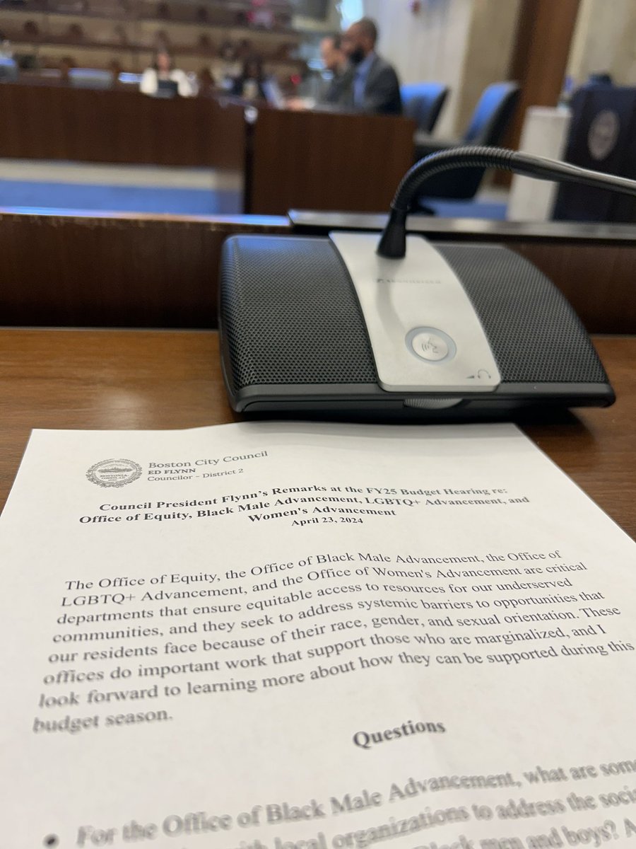 This afternoon, @BOSCityCouncil Committee on Ways and Means, chaired by Councilor @VoteWorrell, informative hearing to discuss the FY25 @CityOfBoston budget and several offices/departments, including @EquityCabinet, @lgbtq_office, @OfficeofBMA. #bospoli