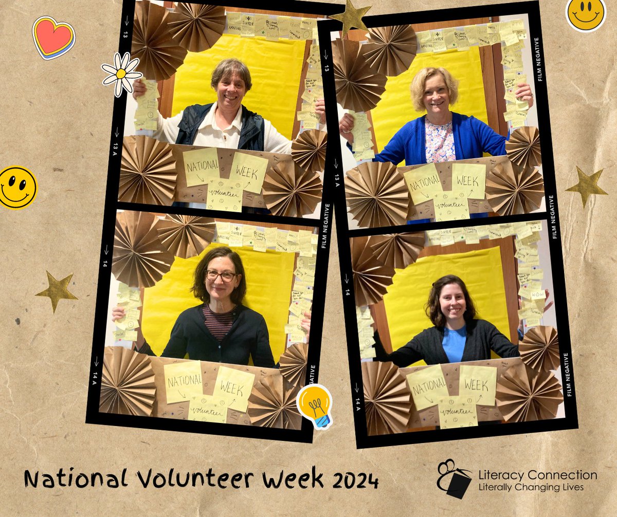 LiteracyConnec1's tweet photo. We ❤️ all our many tutors! Pictured here are Sharon, Cynthia, Ana Sofia, and Gail - a few tutors that have been able to stop by our office this week so far. Whether you've just joined us or have been tutoring for many years, you are amazing!

Happy National Volunteer Week!! https://t.co/NDTLgGNuOm