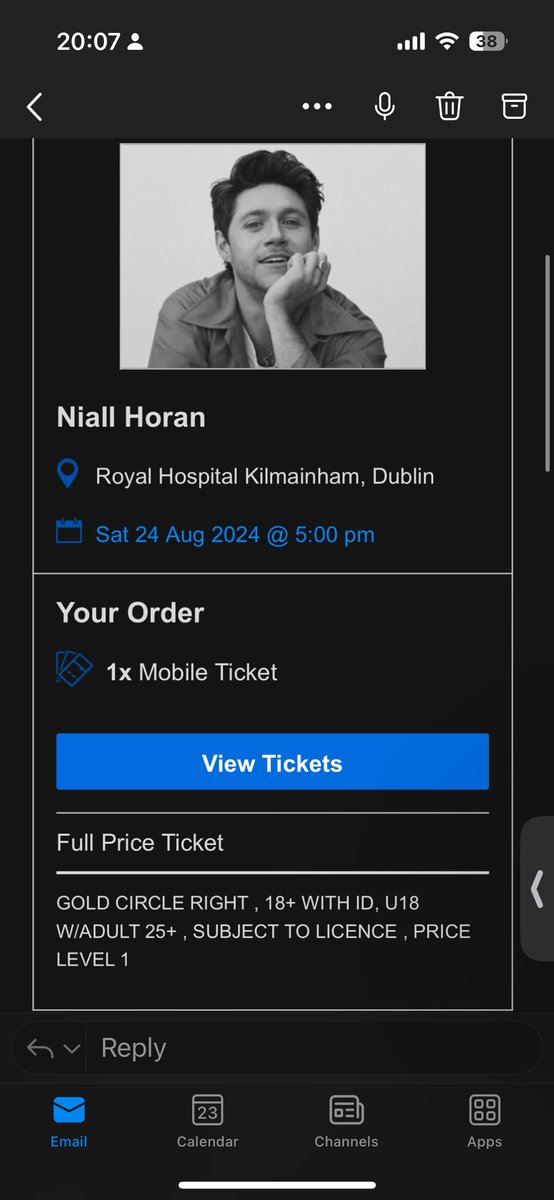 selling a niall horan dublin n2 gold circle right ticket!! asking for face value! will only sell via paypal g&s. NOT available for transfer yet, however will transfer as soon as it is available 🏷️ #niallhoran #theshowliveontour #tslot #dublin #ticket #goldcircle