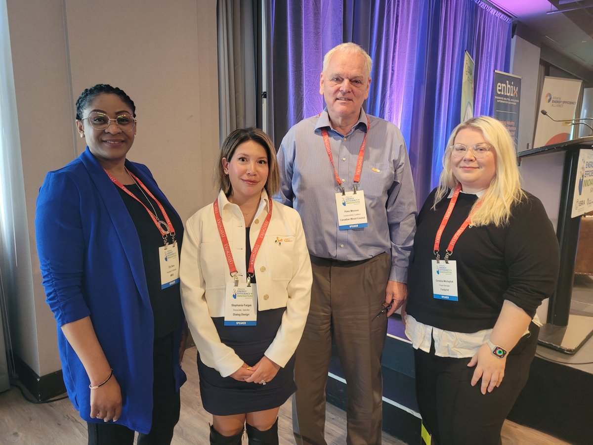 This panel of experts had a powerful discussion about embodied carbon at the Alberta Energy Efficiency + Innovation Summit: Chi Dara, Stephanie Fargas, Peter Moonen and Christina Michayluk #enbix #embodiedcarbon @SSRIAssociation @AEEAlliance @AlbertaEcotrust
