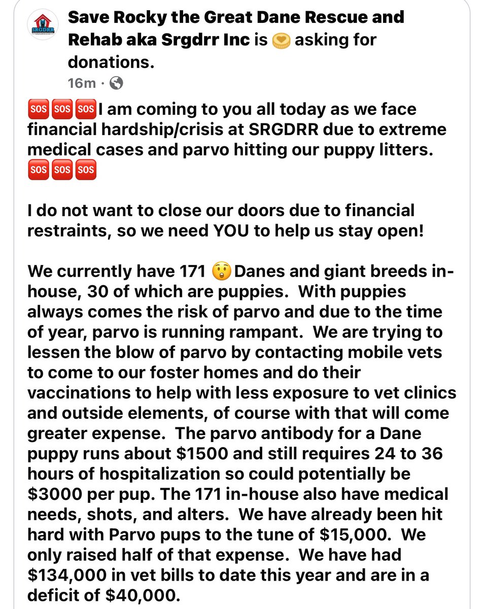 SaveRockyDane's tweet photo. Everyone! We need your support now than ever. We’ve reached a critical financial point &amp; cannot continue without your help! 

Please RT, share, donate, etc. https://t.co/IUrkKUNk6T