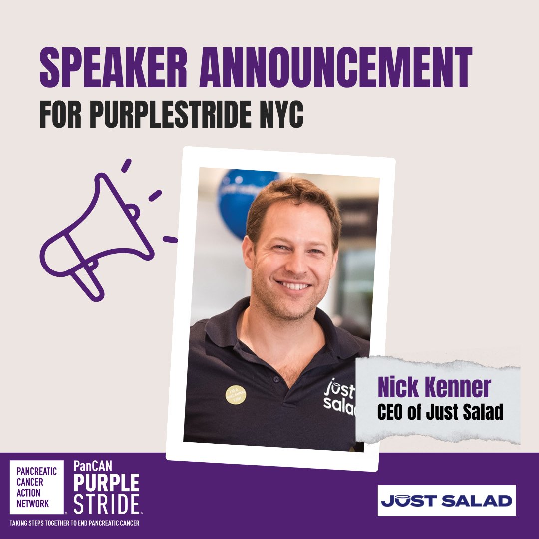 New York City - Pancreatic Cancer Action Network (@pancannyc) on Twitter photo Grateful for the continued support of <a href="/justsalad/">Just Salad</a> and its CEO Nick Kenner.
Nick is returning as a speaker at PanCAN PurpleStride NYC on April 27. Grateful for the continued support of <a href="/justsalad/">Just Salad</a> and its CEO Nick Kenner.
Nick is returning as a speaker at PanCAN PurpleStride NYC on April 27.