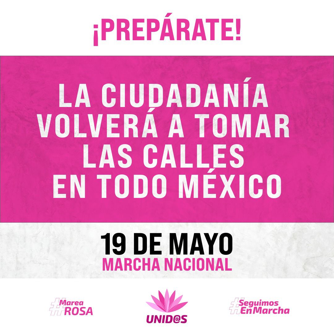 Vamos!!! Mostremos que no somos pocos y hasta que se nos escuché!!!🤓🤘🏻

#DefendamosLaRepublica
#MareaRosaMayo19 

Marchemos por México!!!

#TwisterPolítico #HijosDeMx #LigaDeGuerreros