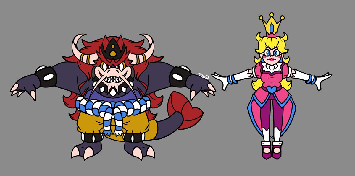Just like i did for Mario and Luigi, i've made redesigns for Bowser and Princess Peach for SMG4 i've decided on the names Sovereign Bruiser and Queen Nectarine #SMG4 #smg4fanart