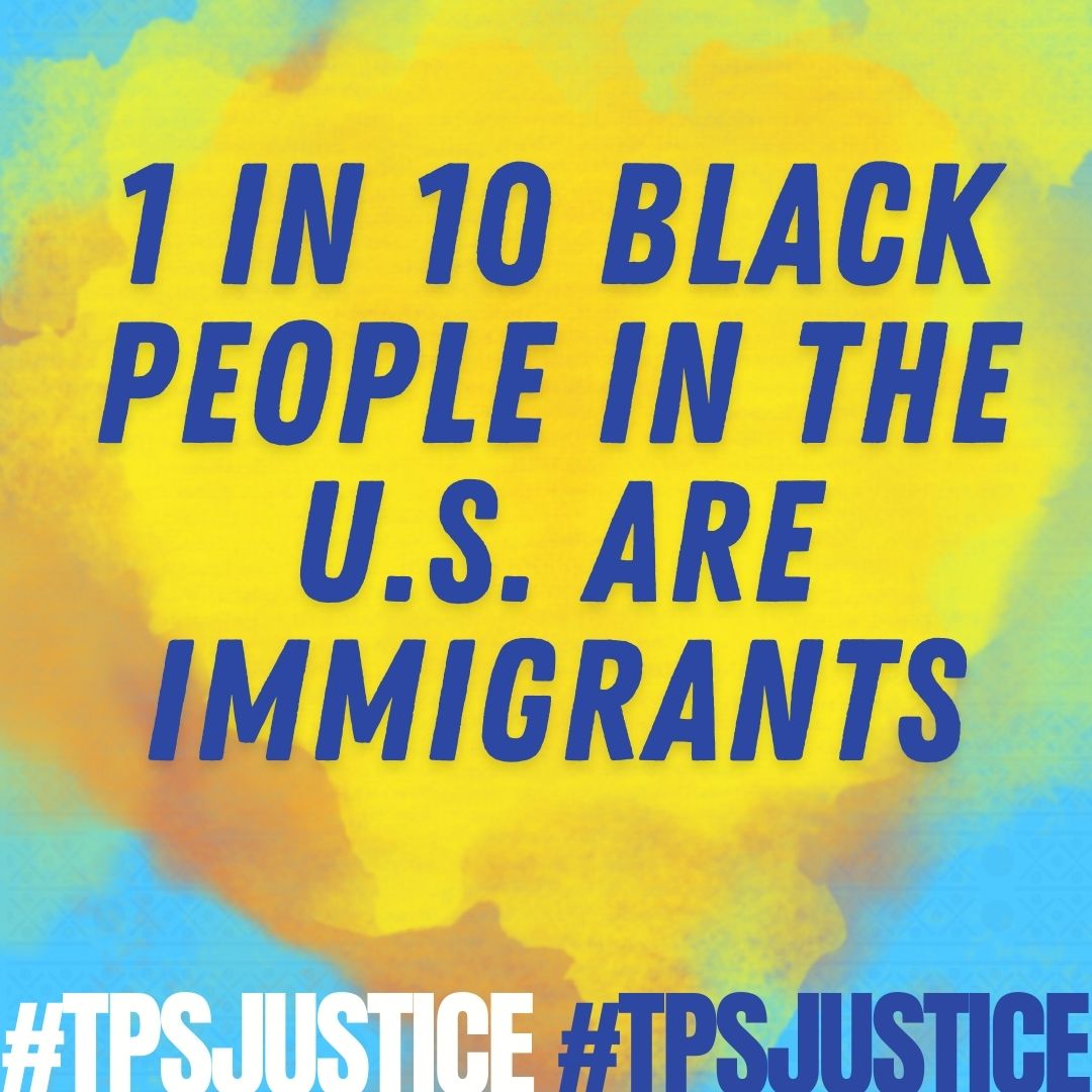 1 in 10 Black people in the U.S. are immigrants. @POTUS, delivering #TPSjustice for countries like the DRC, Haiti, & Mauritania would protect certain Black immigrants from unsafe conditions & allow them to continue contributing to our communities and economy.
