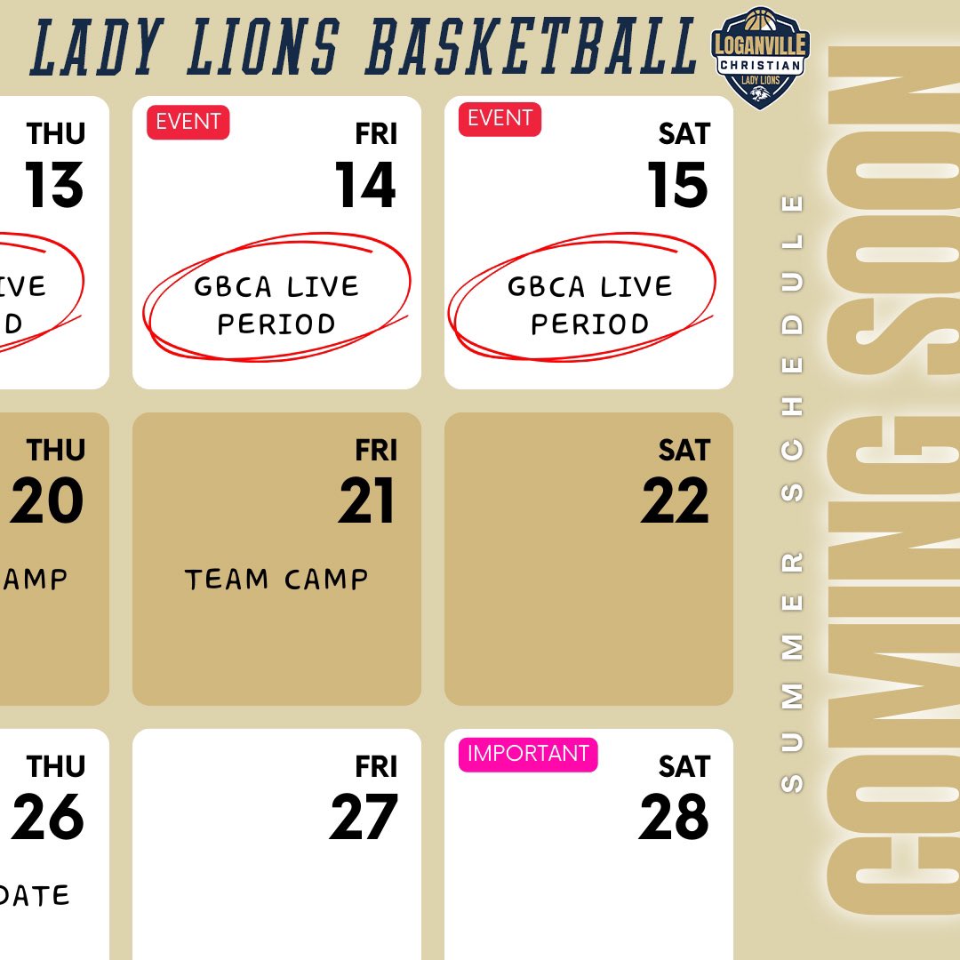 Lady Lions Summer Schedule coming soon…. #summerball #strengthofthepack