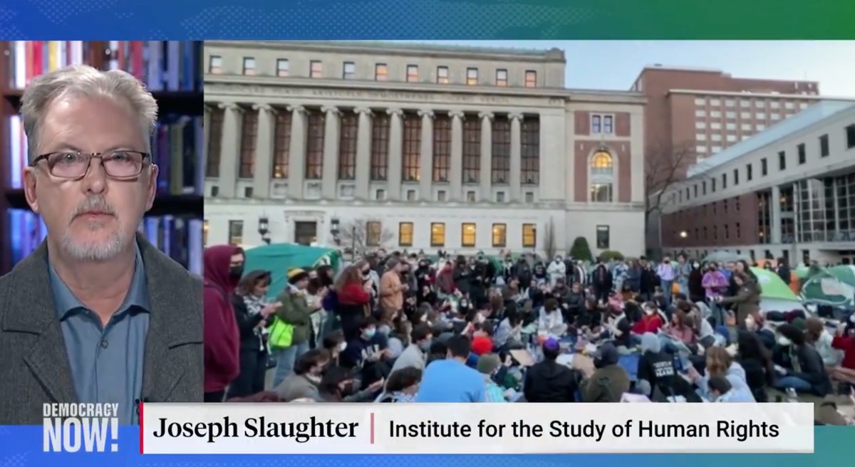 On Tuesday, April 23rd, ISHR’s Executive Director, Professor Joseph Slaughter, was interviewed by @democracynow Click here to watch the full interview: bit.ly/3Ucq8sL