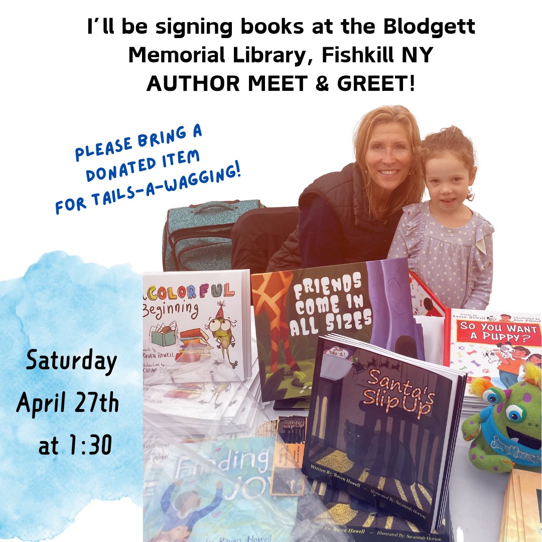 Hope to see you soon!
Visit blodgettmemoriallibrary.org for details

#childrensbooks #picturebooks #meetandgreetevent #AuthorMeetAndGreet #libraryevent #libarybookfair #childrensliterature #books #readers #bookworms #parents #familyevent #libraries #librarians