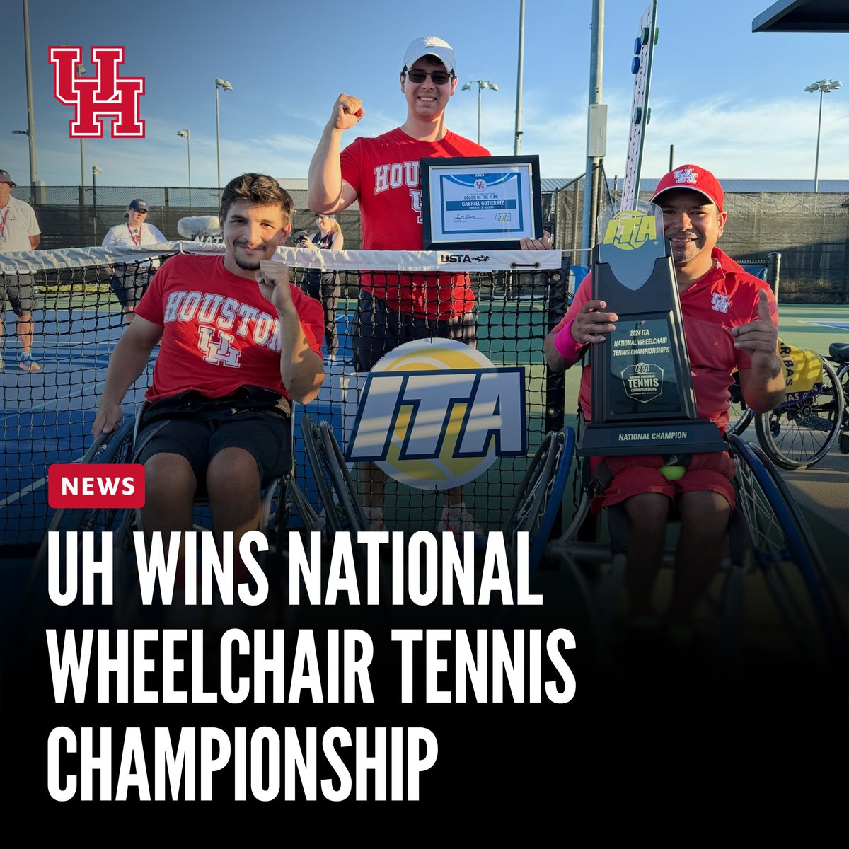 NATIONAL CHAMPIONS: The Cougars defeated San Diego State in a three-hour tennis match to earn the national title for collegiate wheelchair tennis! 🏆🎾 Read more about their win: uh.edu/news-events/st…