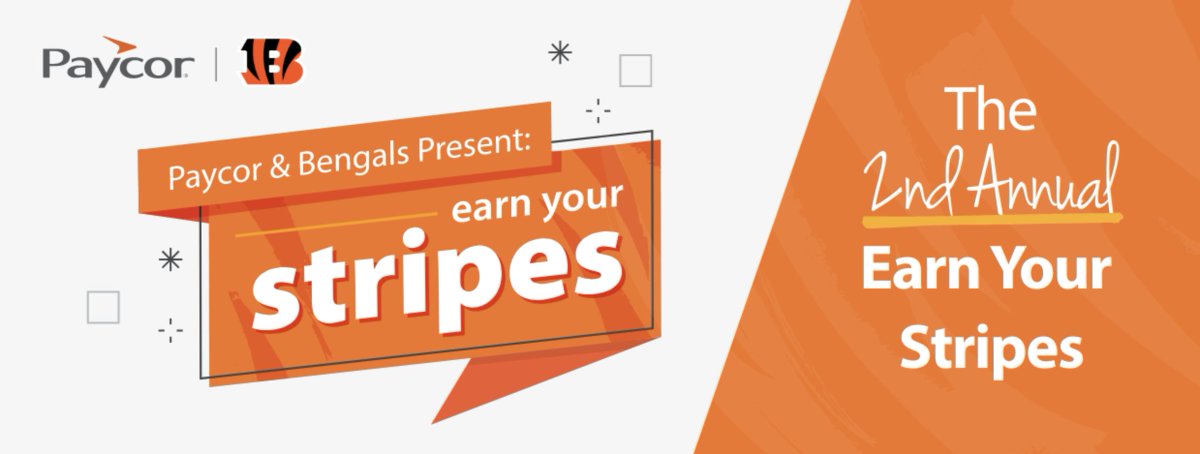 The @Bengals and @PaycorInc are bringing back the Earn Your Stripes pitch competition! The deadline to apply is this April 30th ➡️ bit.ly/3w5yjyQ
