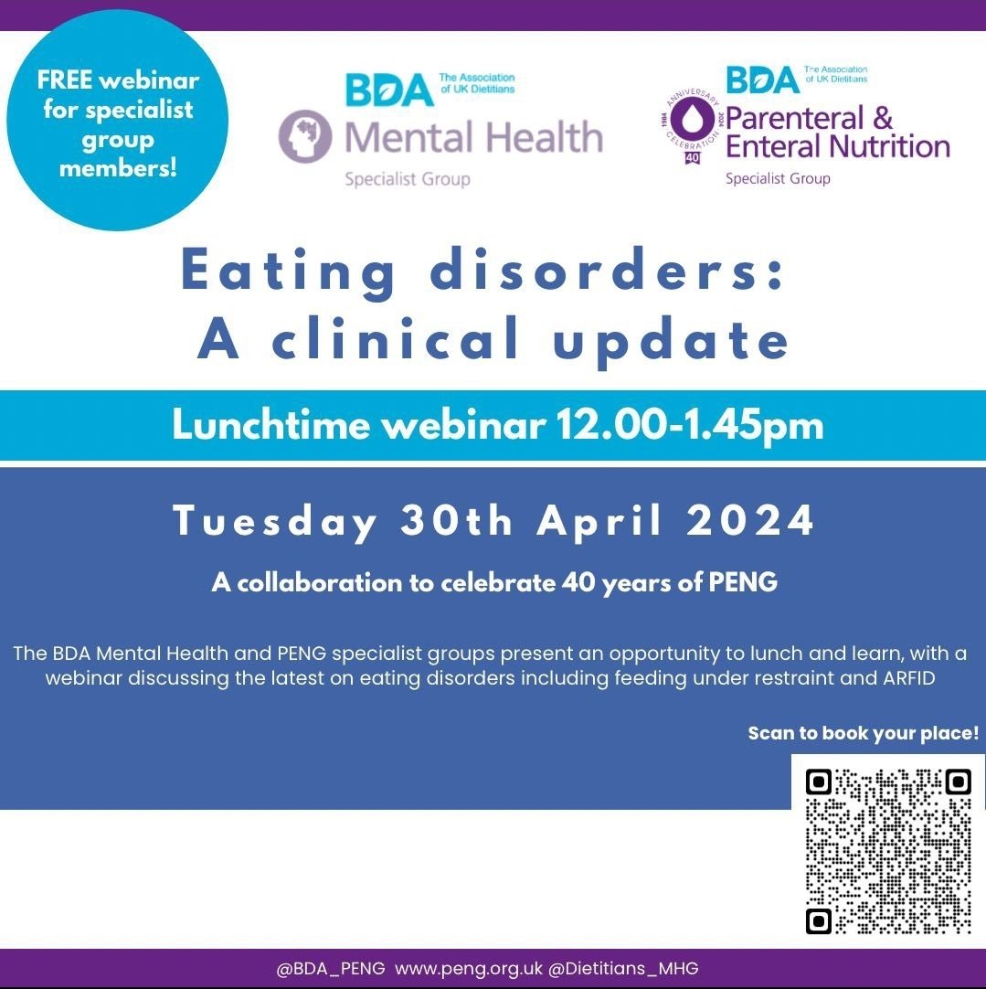 Over 300 people have signed up for this lunch and learn hosted by @BDA_PENG and @Dietitians_MHG Please pass this on to anyone who'd be interested