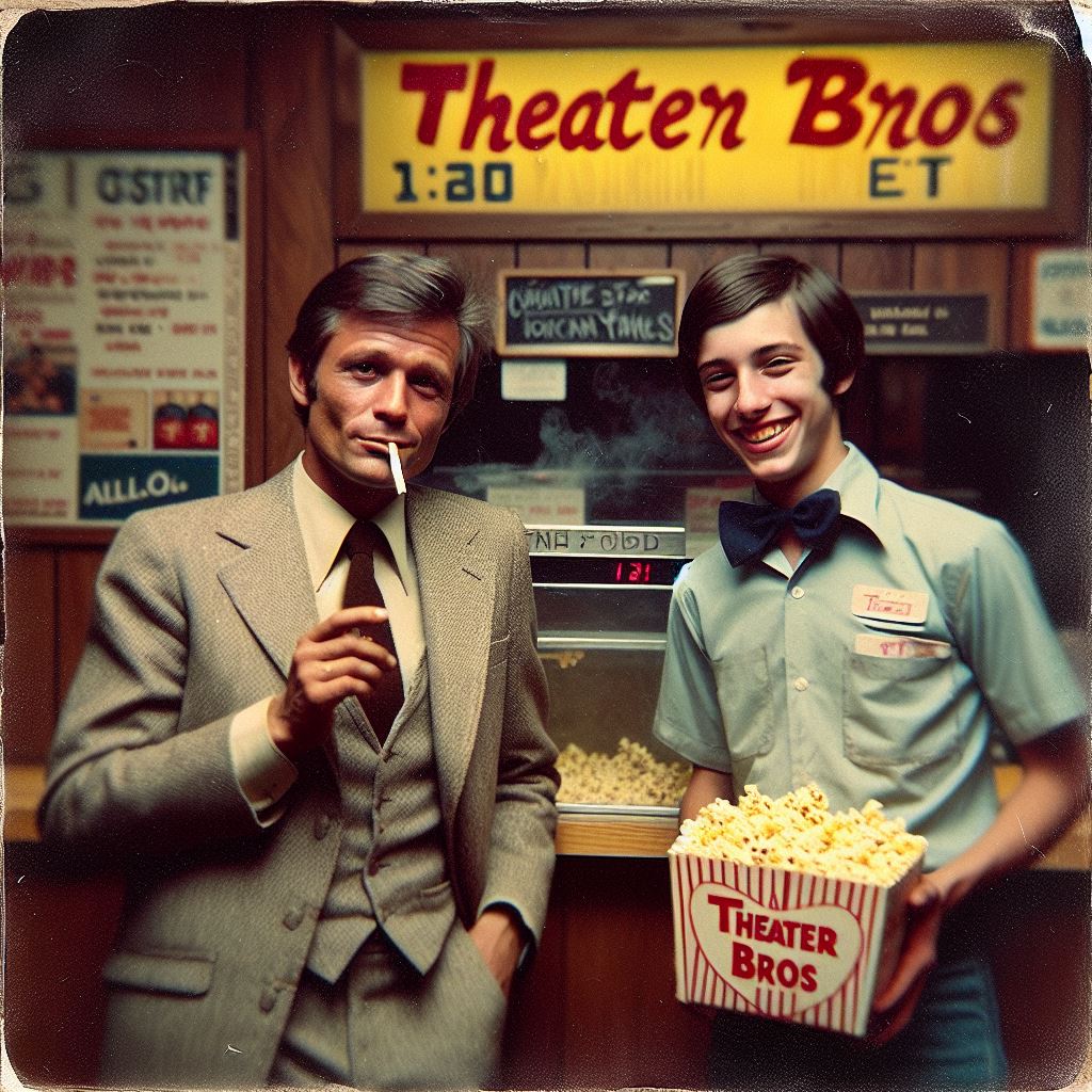 RealButterShow's tweet photo. Happy Movie Theater Day from the family-owned and operated Theater Brothers Theater on the garbage-strewn outskirts of a minor American city!
#MovieTheaterDay #Movies #Cinema #GoodTimes #MovieTheaterLife #RealButter #buttercast https://t.co/o3kIGYjM7m
