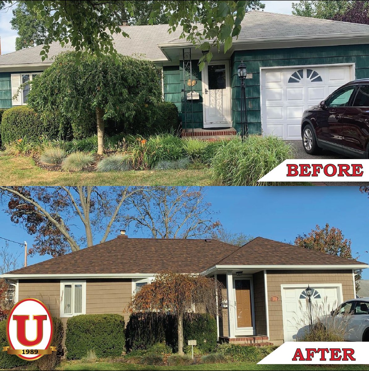 🏠✨ Embrace transformation! Witness the remarkable journey of this home's revival: a new #roof, #windows, entry #door, #stormdoor, #siding, #columns, #gutters, and more. From outdated to outstanding! #TransformationTuesday #HomeRenovation