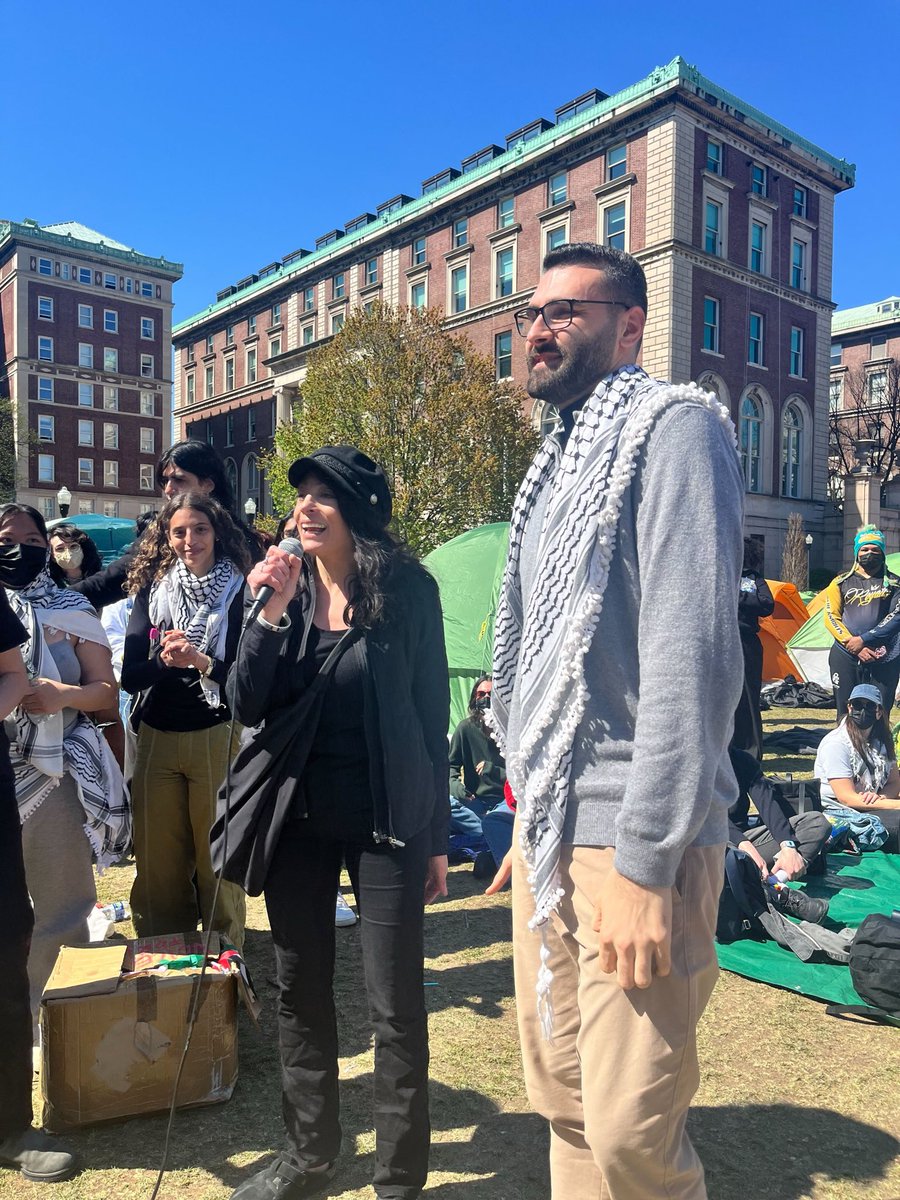 @azaizamotaz9 and Najla Said, daughter of the late Edward Said, have arrived at Columbia’s solidarity encampment in support of the student movement