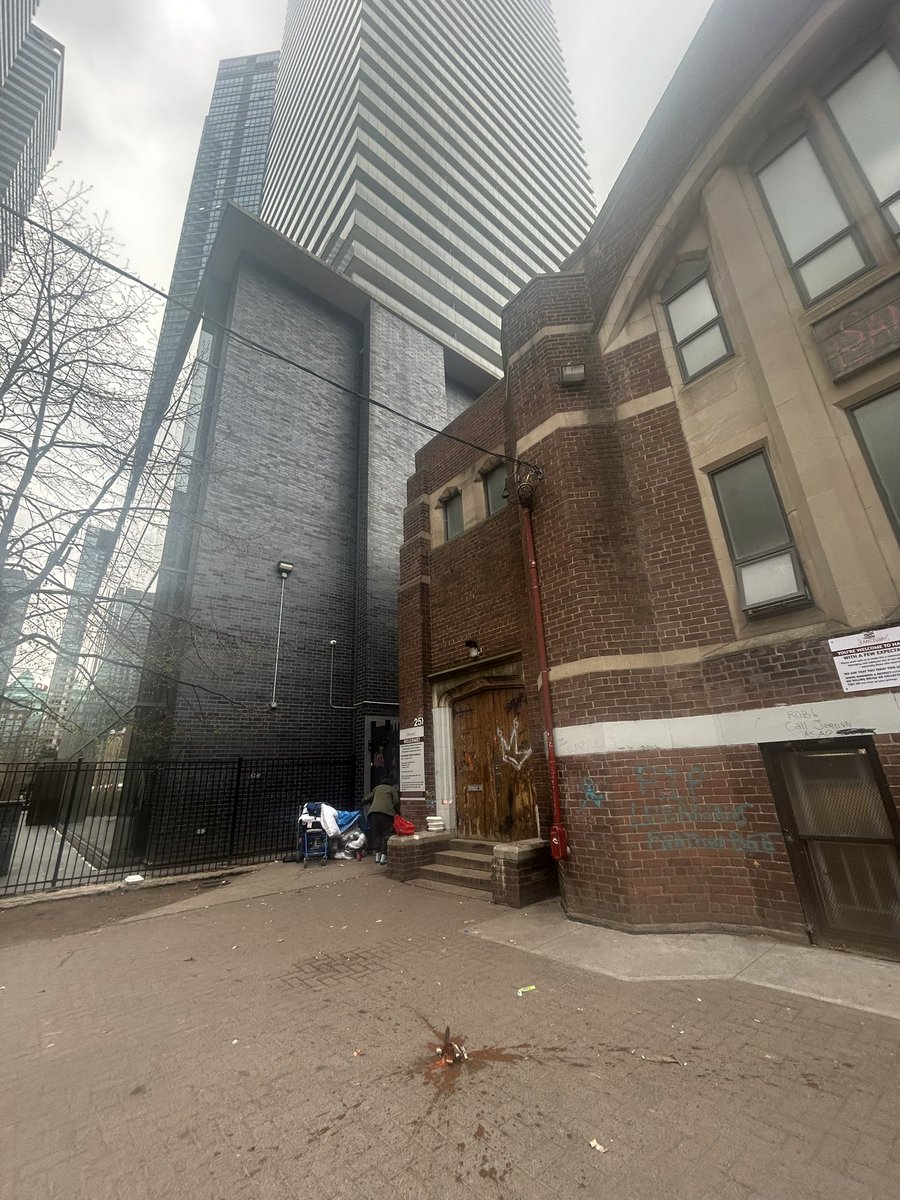 c_shadowspaces's tweet photo. Someone in the neighbouring condo threw a can from their balcony at my workplace. There was a meal being served at the time. This could have killed someone. You can see from the state of the can it was thrown from high up. #PoorBashing #Gentrification https://t.co/nctskyenXN