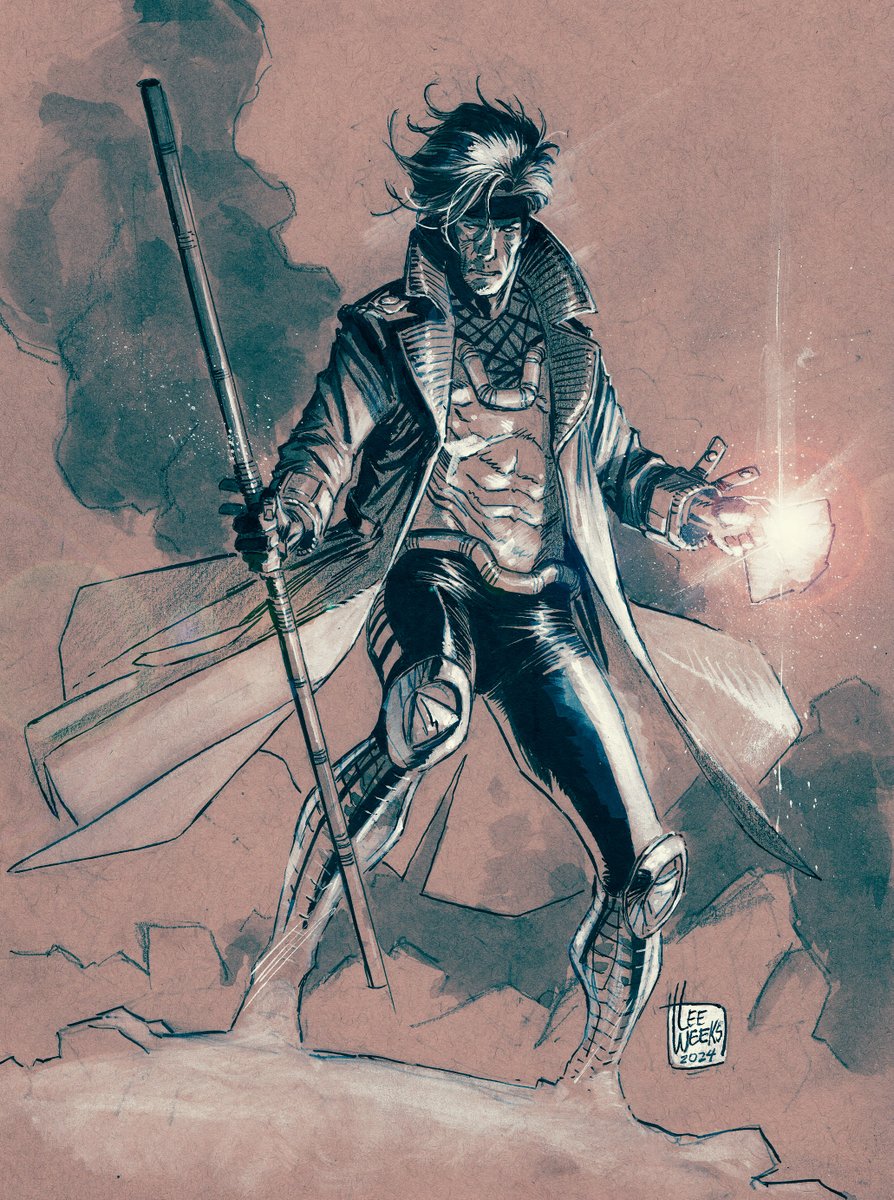 A Gambit commission for a very talented friend. Gave it a little tinting and added a PS flare just for kicks. #xmen #gambit #inkwash #tonepaper