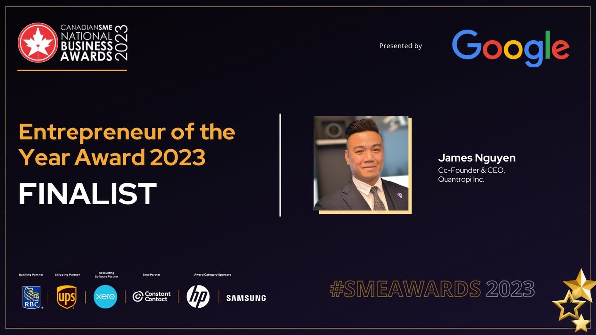 #CanadianSME #Award #Finalist #JamesNguyen We're thrilled to announce that @jamesnguyen28 has been selected as a finalist for the CanadianSME Small Business Awards 2023: 𝗘𝗻𝘁𝗿𝗲𝗽𝗿𝗲𝗻𝗲𝘂𝗿 𝗼𝗳 𝘁𝗵𝗲 𝗬𝗲𝗮𝗿 𝗔𝘄𝗮𝗿𝗱. We look forward to the evening! @canadian_sme