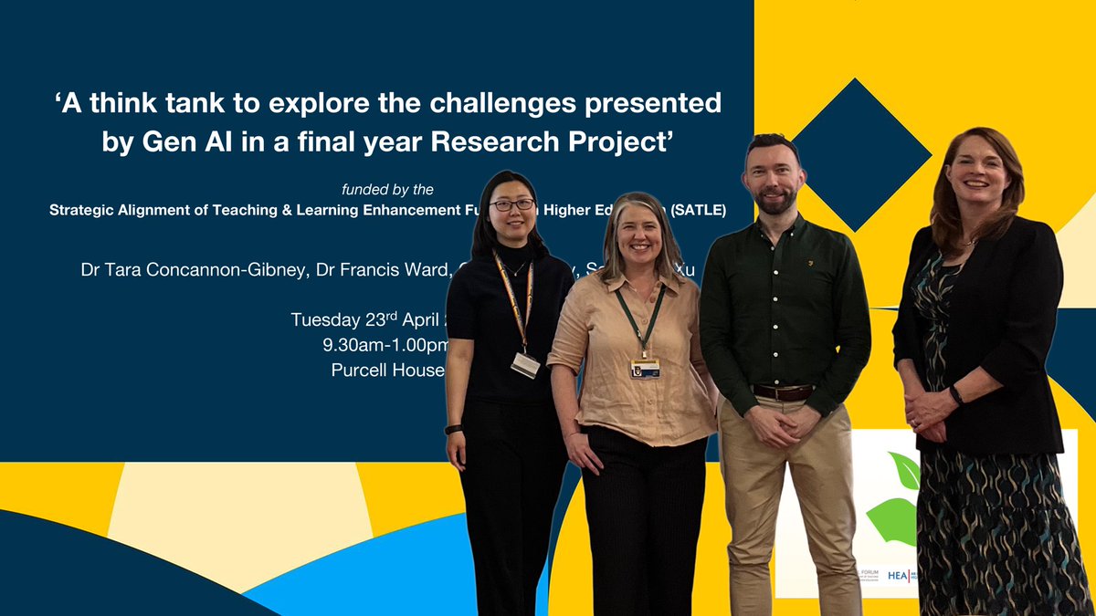 Francis Ward (@francisward0) on Twitter photo Thanks to all who attended our SATLE-funded ‘Think Tank’ today in <a href="/DCU_IoE/">DCU Institute of Education</a>, which considered the challenges and opportunities of GenAI in Research Projects! Invigorating exchanges 💭 Special thanks to guests <a href="/orna_farrell/">Orna Farrell</a> & <a href="/eoincrossen/">Eoin Crossen</a>. <a href="/DrTaraConGibney/">Tara Concannon-Gibney</a> <a href="/Clare_Gormley/">Clare Gormley SFHEA, FSEDA</a> <a href="/TEU_DCU/">Teaching Enhancement Unit DCU</a> Thanks to all who attended our SATLE-funded ‘Think Tank’ today in <a href="/DCU_IoE/">DCU Institute of Education</a>, which considered the challenges and opportunities of GenAI in Research Projects! Invigorating exchanges 💭 Special thanks to guests <a href="/orna_farrell/">Orna Farrell</a> & <a href="/eoincrossen/">Eoin Crossen</a>. <a href="/DrTaraConGibney/">Tara Concannon-Gibney</a> <a href="/Clare_Gormley/">Clare Gormley SFHEA, FSEDA</a> <a href="/TEU_DCU/">Teaching Enhancement Unit DCU</a>