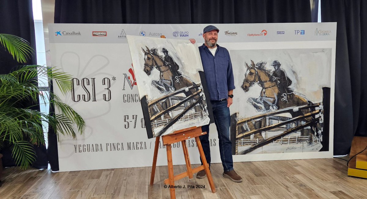 AlbertoJosePA's tweet photo. Presentación del cartel realizado por Toño Velasco para el CSI 3* MAEZA 2024 que se celebrará los próximos días 5, 6 y 7 de Julio en las instalaciones de la Yeguada Finca Maeza #yeguadafincamaeza #csimaeza #sariego #Asturias #comarcadelasidra @oxersport @Comarcasidra https://t.co/WXFg46DQI1