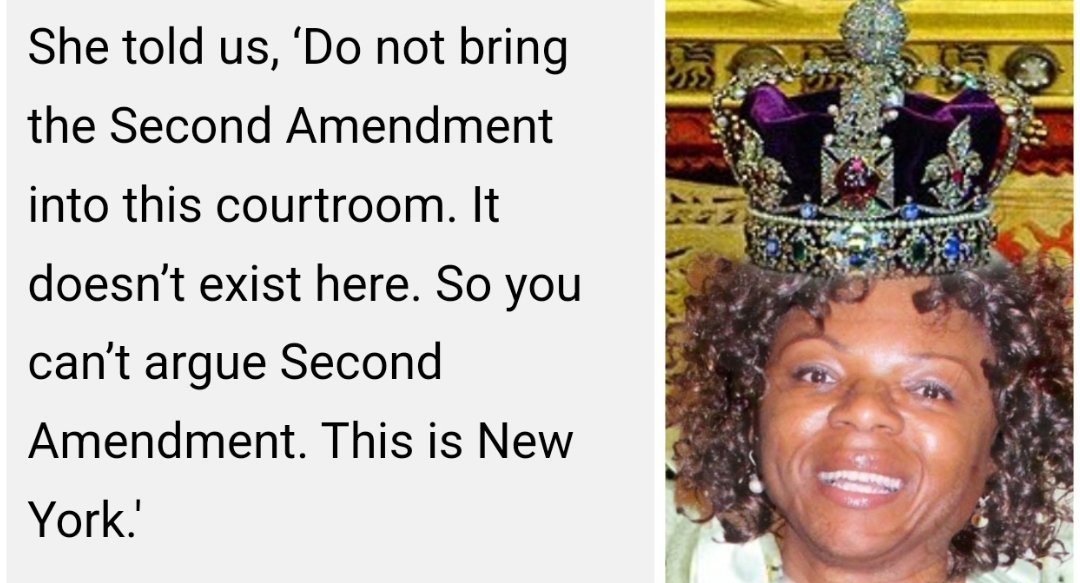 FREE DEXTER TAYLOR!

"Do not bring the Second Amendment into this courtroom. It doesnt exist here. So you can’t argue Second Amendment. This is New York." 
—Judge Abena Darkeh

You are not a monarch and must abide by our constitution

#QueenDarkeh
#freedexter
#jurynullification