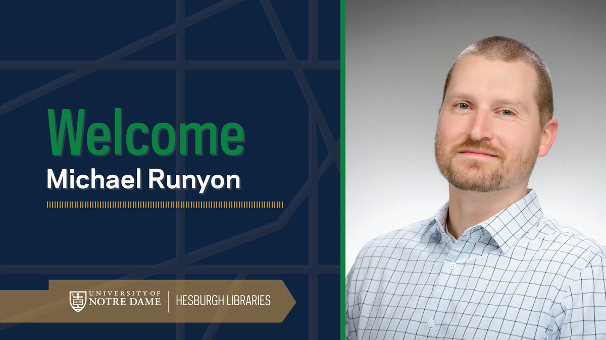 Welcome to Michael Runyon, who joined the Hesburgh Libraries team in March as a Senior Systems Engineer. As part of the Enterprise Systems Unit, Michael supports Windows and Linux servers and helps maintain our AWS infrastructure.