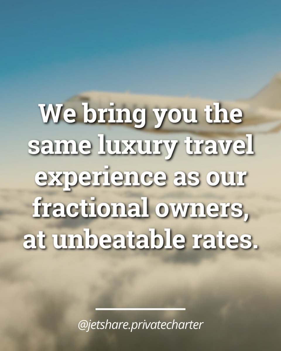 With our fleet that is tailored to meet your needs, our team brings you the same #LuxuryTravel experiences as our fractional owners, at unbeatable rates. 💰💸

#JetTravel #TravelPrivate