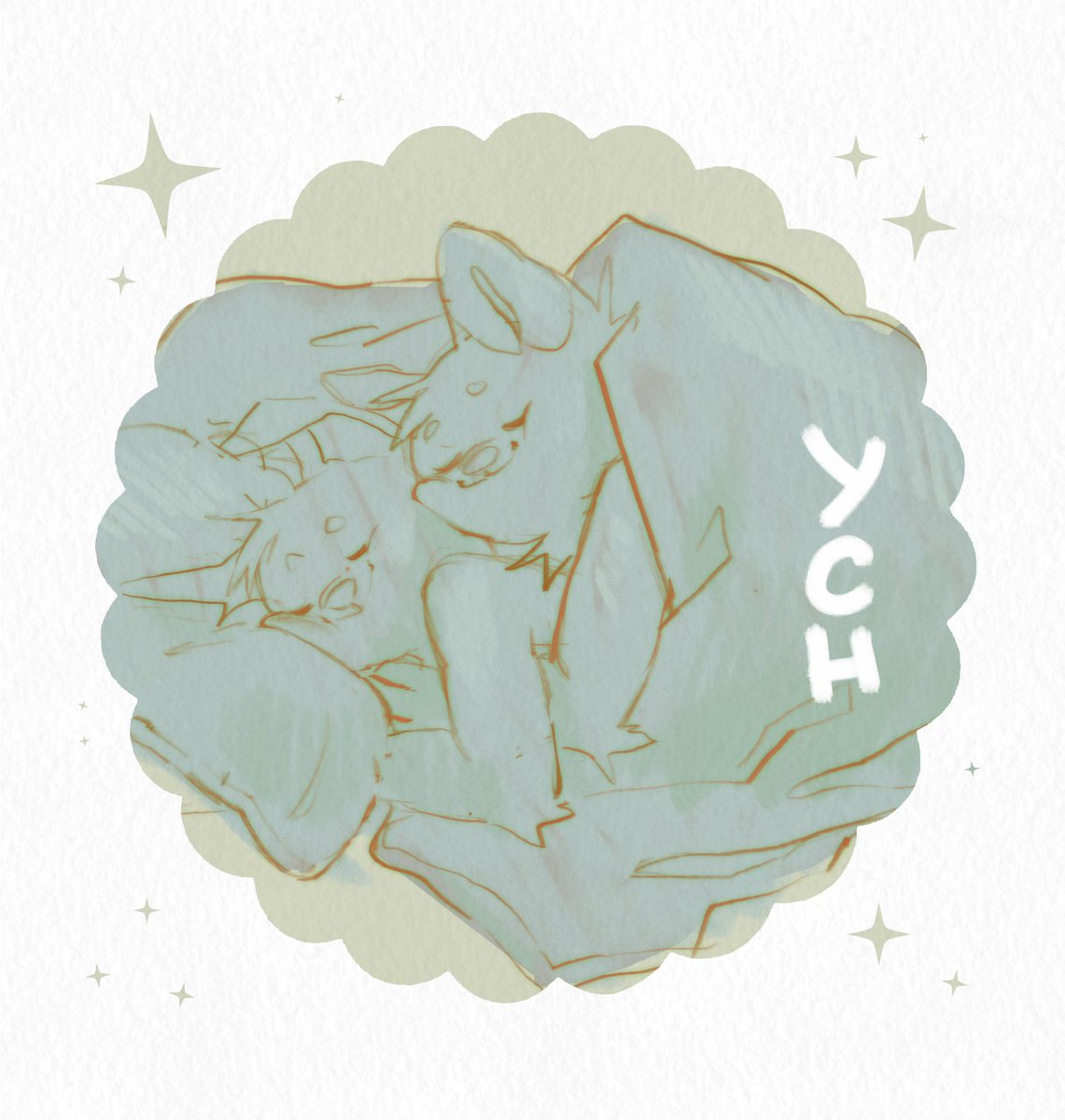 💕🌒 Night cuddles YCH 🌘💕 ✨$65 for each character ✨Any species and genders are okay of course! ✨Number of slots is limited ✏️DM me or contact me any comfortable way if you interested!