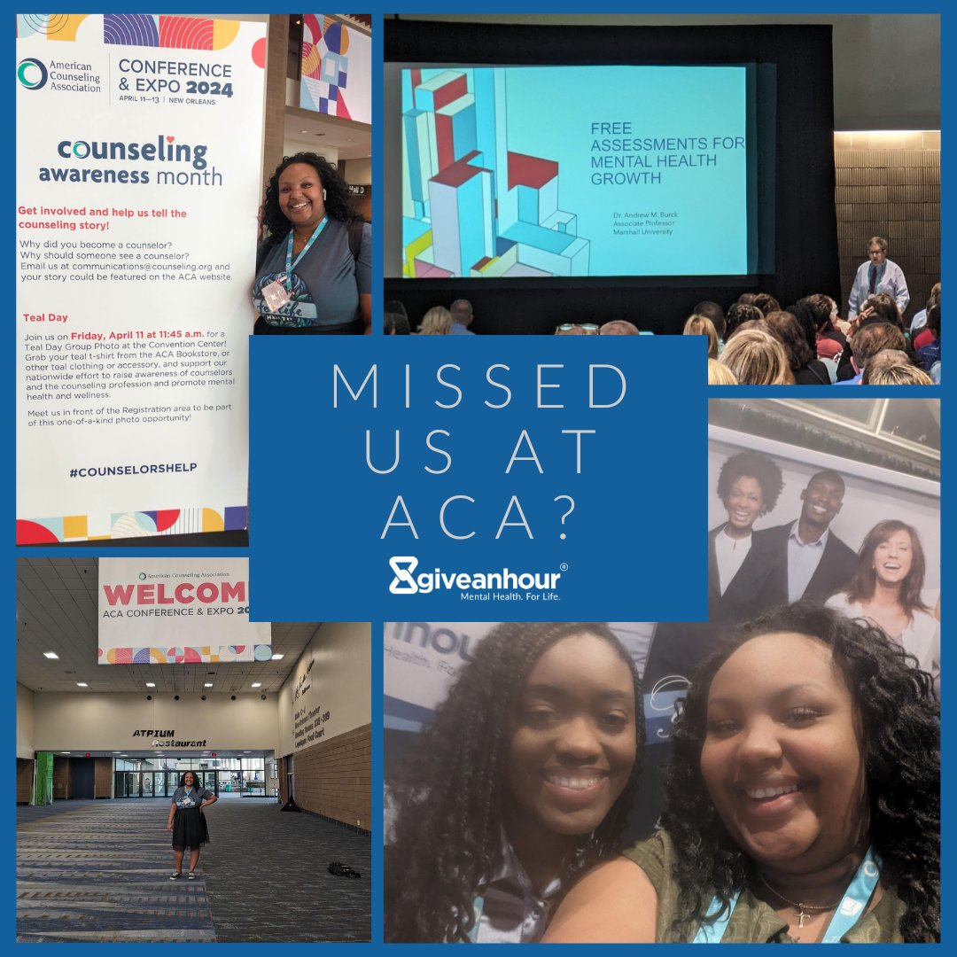 🎉 Missed Us at ACA Annual Conference? Let's Connect! 🎉
Whether you're a professional counselor, advocate, or ally in the mental health community, we'd love to hear from you!

#ACAConference #MentalHealth #CommunityConnection #ImpactTogether 🌟