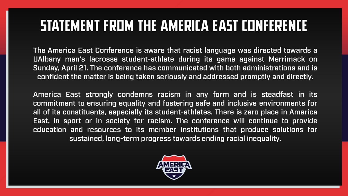 A statement from the America East Conference: