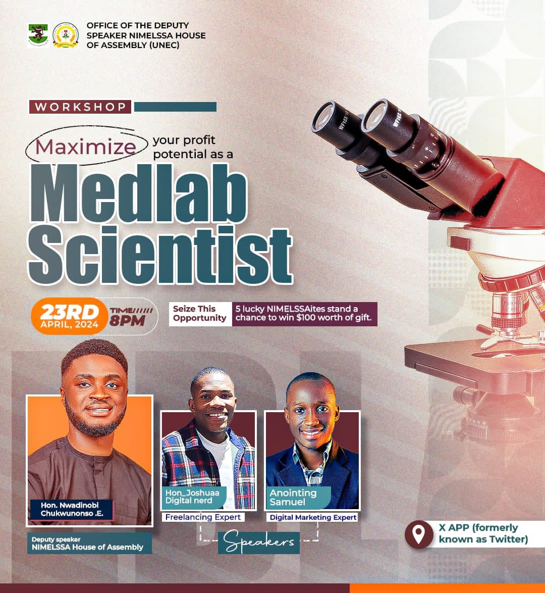 Are you a medlab Scientist? and yet no skill to boost of,  worry no more as this workshop has come to impact and equip you with the world ranking skill acquisition. Stay tune and get connected!
Longlive @HouseUnec46329