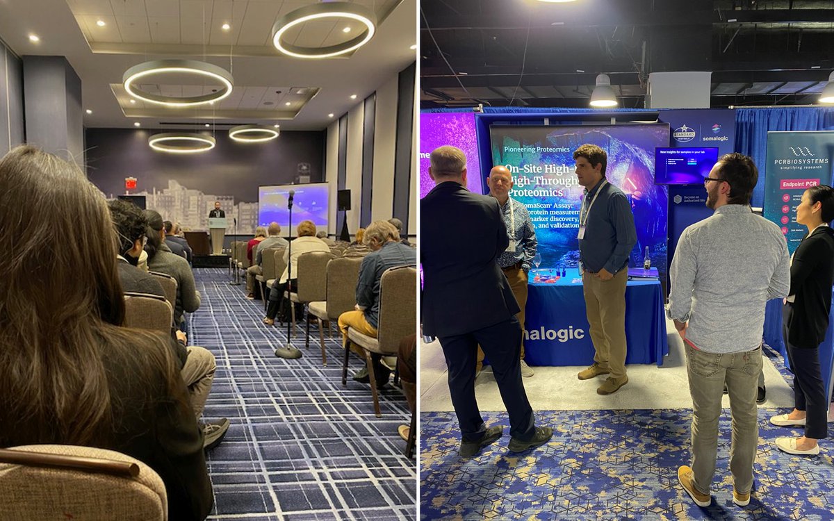 Hello from Minneapolis! What a great start to #ABRF2024, with a well-attended talk from Alex Scalia, exploring how the SomaScan® Assay enables high throughput, reproducible data and experimental control for large-scale projects. Stop by Booth 406 to learn more! #proteomics